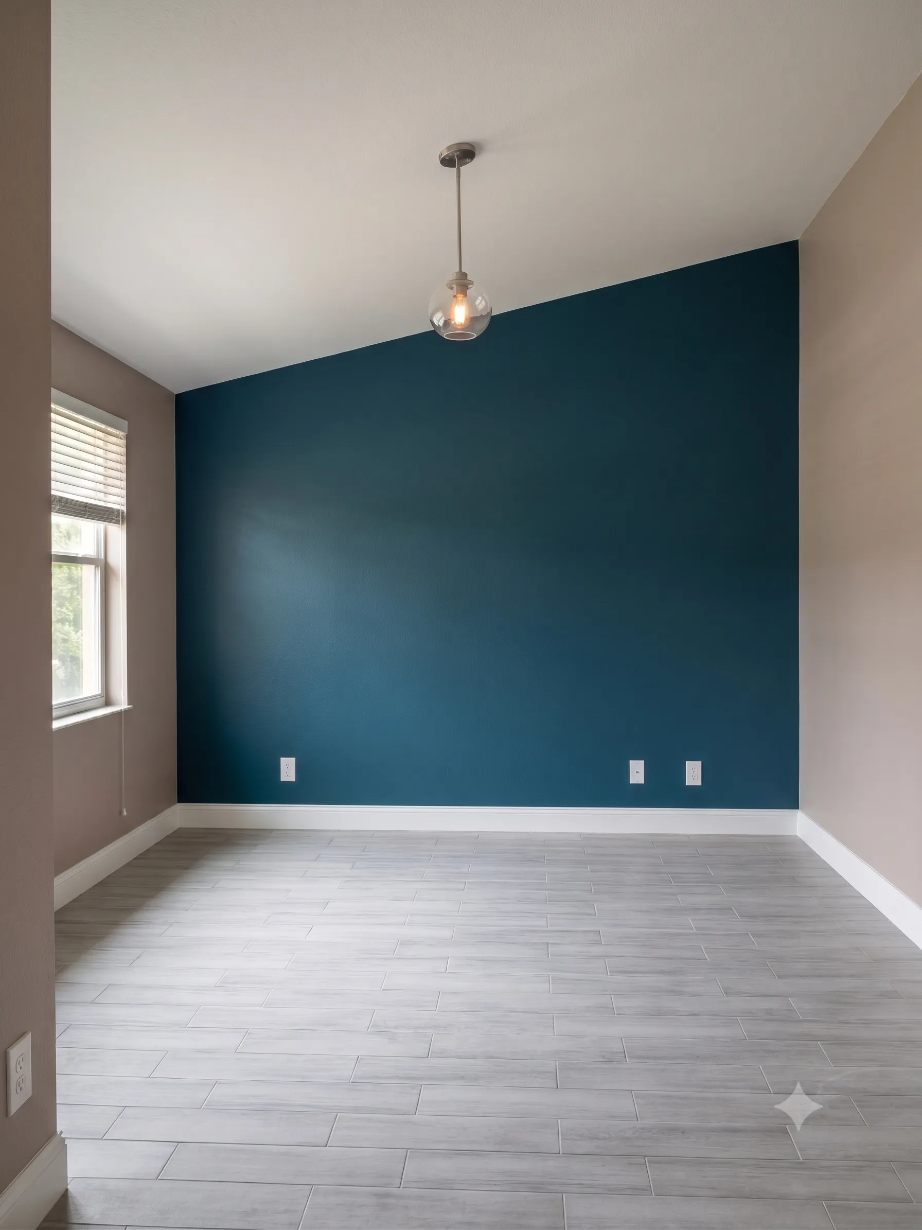 Teal Accent Wall & Trim